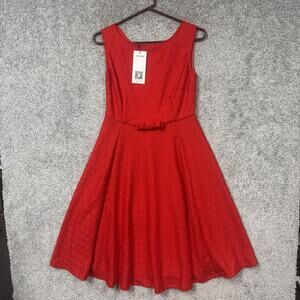 Acevog Fit & Flare Dress M Retro Rockabilly Romantic Coquette Feminine Prom NWT